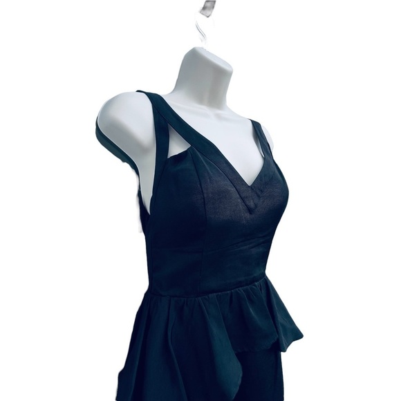 KEEPSAKE the label little black mini dress peplum ruffle sz small - Picture 6 of 12